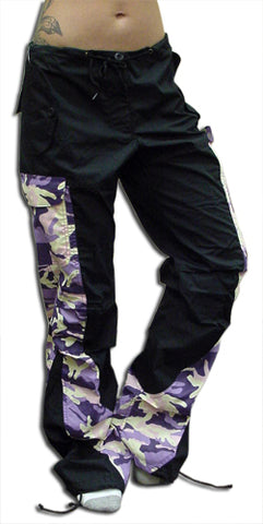 Girls Hipster "Elliptic" UFO Pants (Black/Purple Camo)