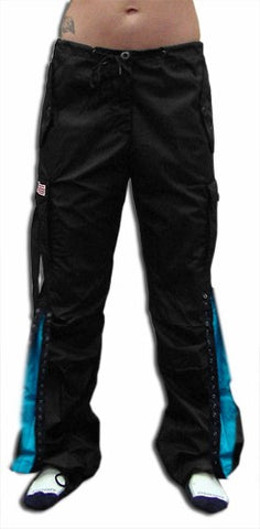 Girls Hipster Lace Up UFO Pants (Black/Turquoise)