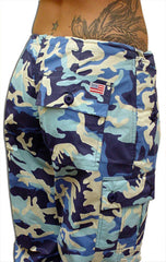 Girls UFO Shorts (Blue Camo)