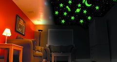 Glow in the Dark Moon, Stars & Planet (14 piece set)