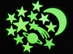 Glow in the Dark Moon, Stars & Planet (14 piece set)