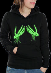 Glowing Groping Skeleton Hands Adult Hoodie