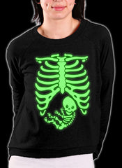 Glowing Pregnant Skeleton Crewneck Sweatshirt