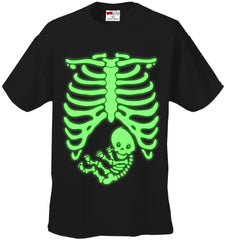 Halloween Tshirt - Glowing Pregnant Skeleton Unisex T-Shirt