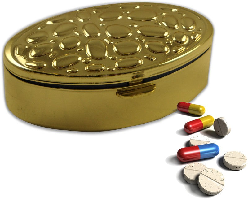 Golden Stone Finish Pill Box