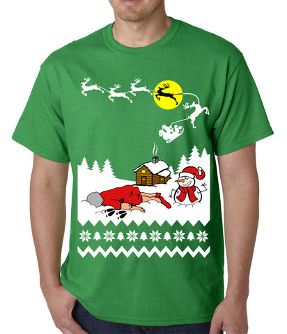 Grandma Got Run Over By A Reindeer - Ugly Christmas Mens T-shirt