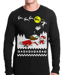 Grandma Got Run Over By A Reindeer - Ugly Christmas Thermal Shirt