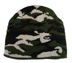 Green Camo Knit Beanie