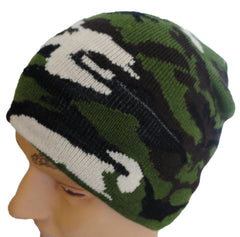 Green Camo Knit Beanie