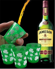 Green Irish Shamrock Shot Glasses (6 pack)