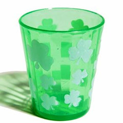 Green Irish Shamrock Shot Glass