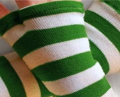 Green Striped Pair of Arm Warmers