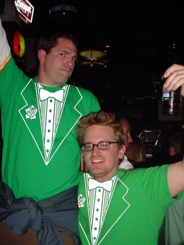 Green Tuxedo Shirt - Irish Green Mens Tuxedo T-Shirt
