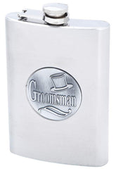 Groomsman Emblem 8oz Stainless Steel Flask