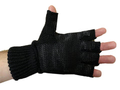 Hand Spin Pair of Fingerless Gloves For Break Dancing (Black)