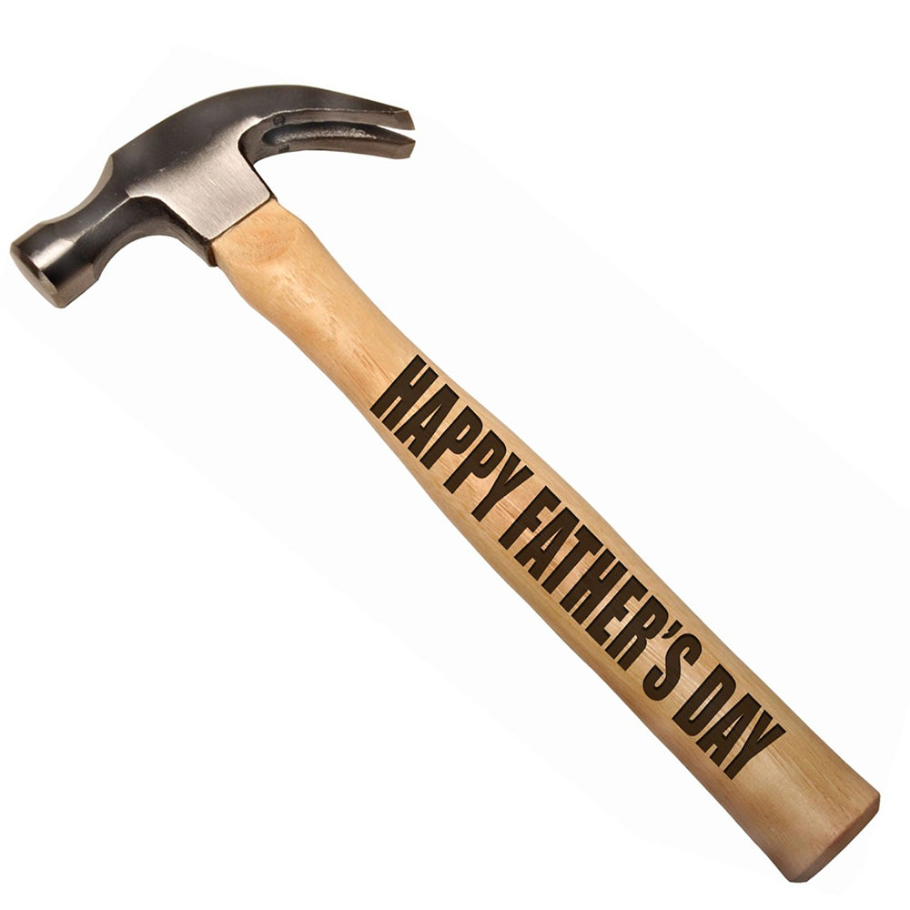 Happy Father's Day DIY Gift Engraved Wood Handle Steel Hammer