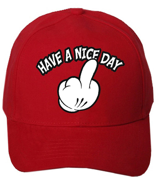 Have A Nice Day Cartoon Hand baseball Hat
