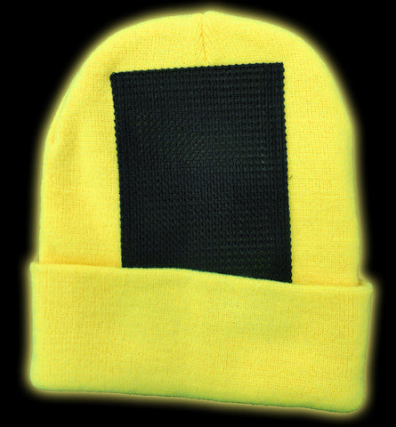Head Spin Beanies - Neon Yellow Black Light Reactive Headspin Beanie
