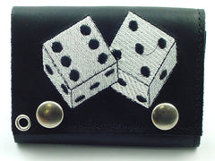 High Roller Embroidered Leather Chain Wallet