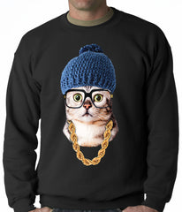 Hipster Kitten Adult Crewneck