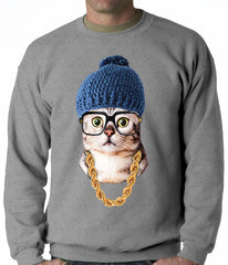 Hipster Kitten Adult Crewneck