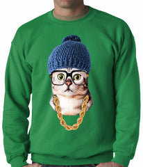 Hipster Kitten Adult Crewneck