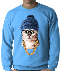 Hipster Kitten Adult Crewneck