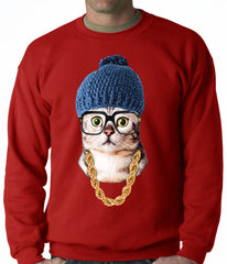 Hipster Kitten Adult Crewneck