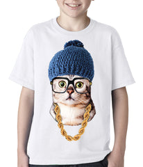 Hipster Kitten Kids T-shirt