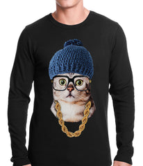 Hipster Kitten Thermal Shirt