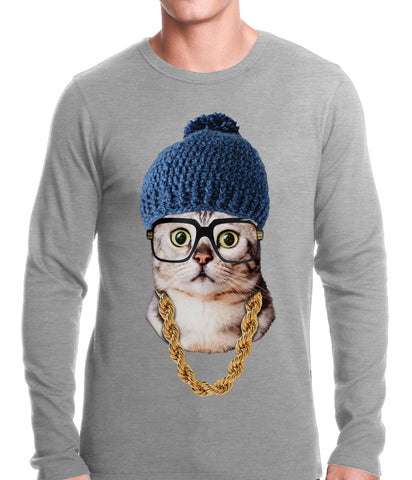 Hipster Kitten Thermal Shirt