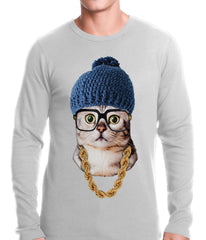 Hipster Kitten Thermal Shirt