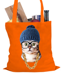 Hipster Kitten Tote Bag