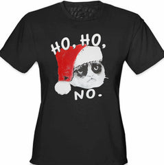Ho Ho No Angry Cat Girl's T-Shirt