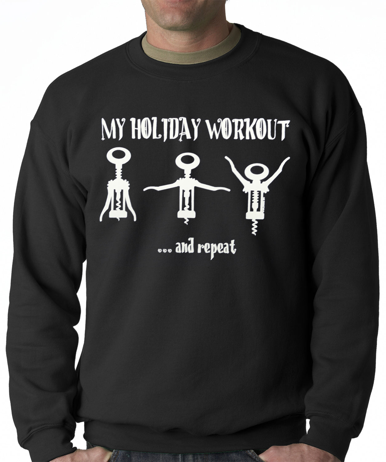 Holiday Workout Funny Adult Crew Neck Sweatshirt