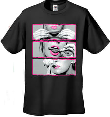 Hot Pink Roll Lick Smoke Sexy Celebrity Men's T-Shirt