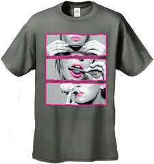 Hot Pink Roll Lick Smoke Sexy Celebrity Men's T-Shirt
