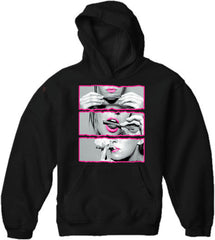 Hot Pink Roll, Lick, Smoke, Sexy Girl Adult Hoodie