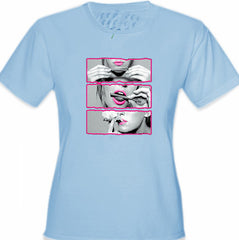 Hot Pink Sexy Girl Roll Lick Smoke Girl's T-Shirt
