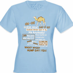 Hump Day Camel Girl's T-Shirt (Brown & White Print)