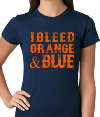 I Bleed Orange And Blue New York Baseball Ladies T-shirt