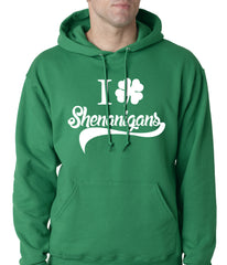 I Clover Shenanigans Funny St Patricks Day Adult Hoodie