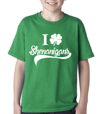 I Clover Shenanigans Funny St Patricks Day Kids T-shirt