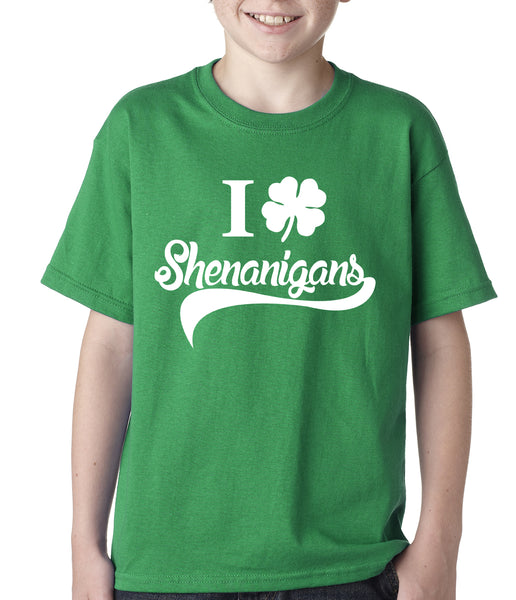 I Clover Shenanigans Funny St Patricks Day Kids T-shirt –