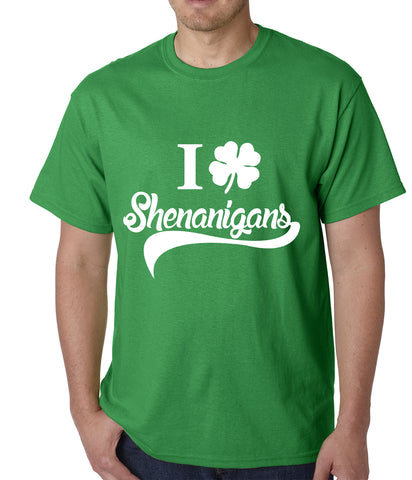 I Clover Shenanigans Funny St Patricks Day Mens T-shirt
