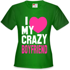 I Heart My Crazy Boyfriend Girl's T-Shirt