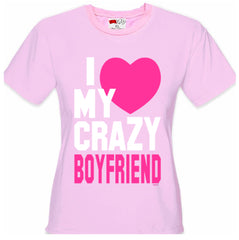 I Heart My Crazy Boyfriend Girl's T-Shirt