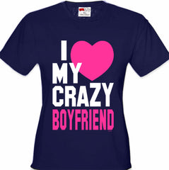 I Heart My Crazy Boyfriend Girl's T-Shirt