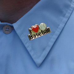 I Love Baseball Lapel Pin