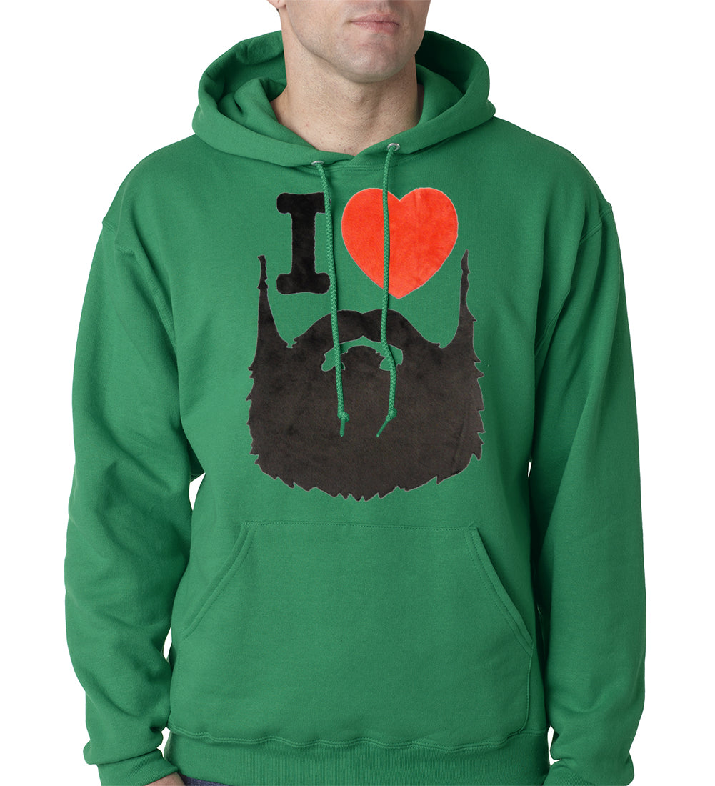 I Love Beards Fuzzy Adult Hoodie